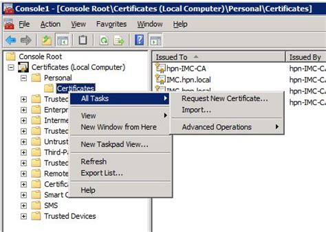 mmc pending certificate request